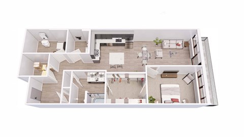 1 bed 1.5 bath 1A Floor Plan at Tesson Ridge, Saint Louis, MO